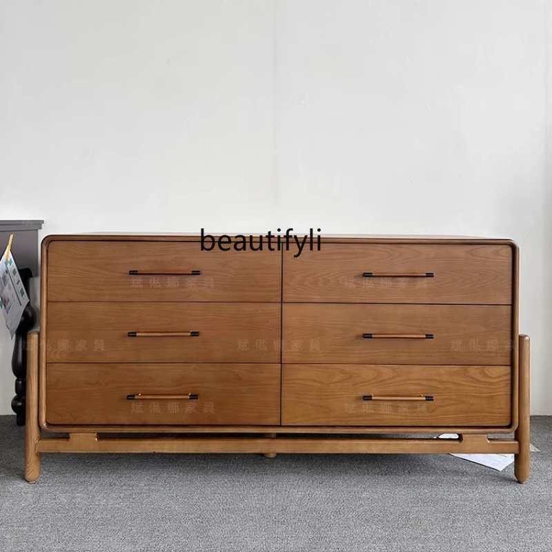

] French antique chest/retro solid wood dining side storage cabinet/customizable
