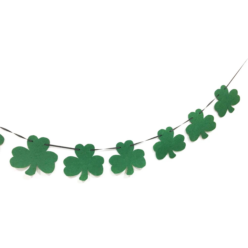 

2 PCS Clover Decoration St.Patrick Day Patrick's Bunting Shamrock Banner Garlands