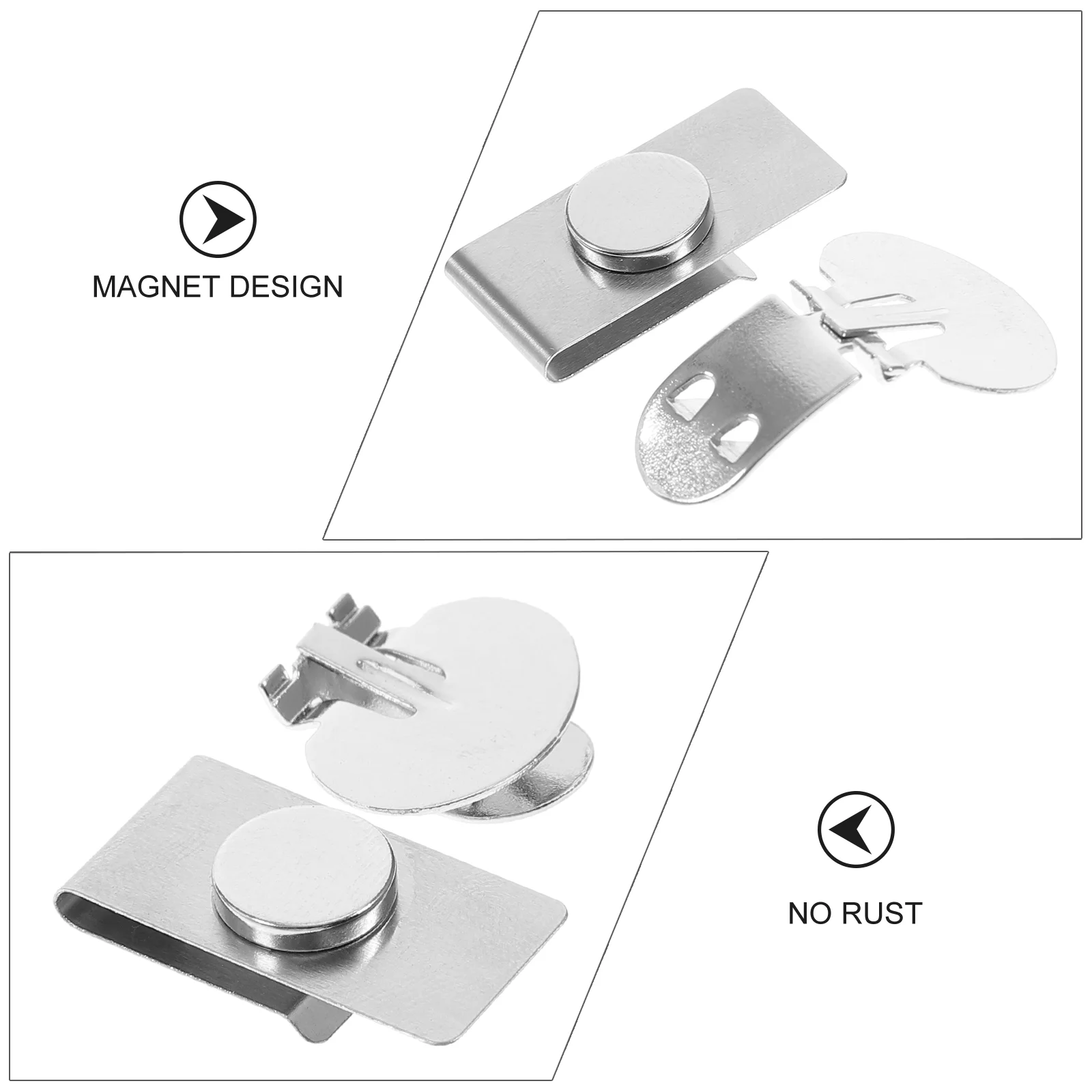 Magnetic Tie Clip Collar Stays Pin Lapel Press Studs Snap Fasteners Button for Men Shirt Clips Steel Man