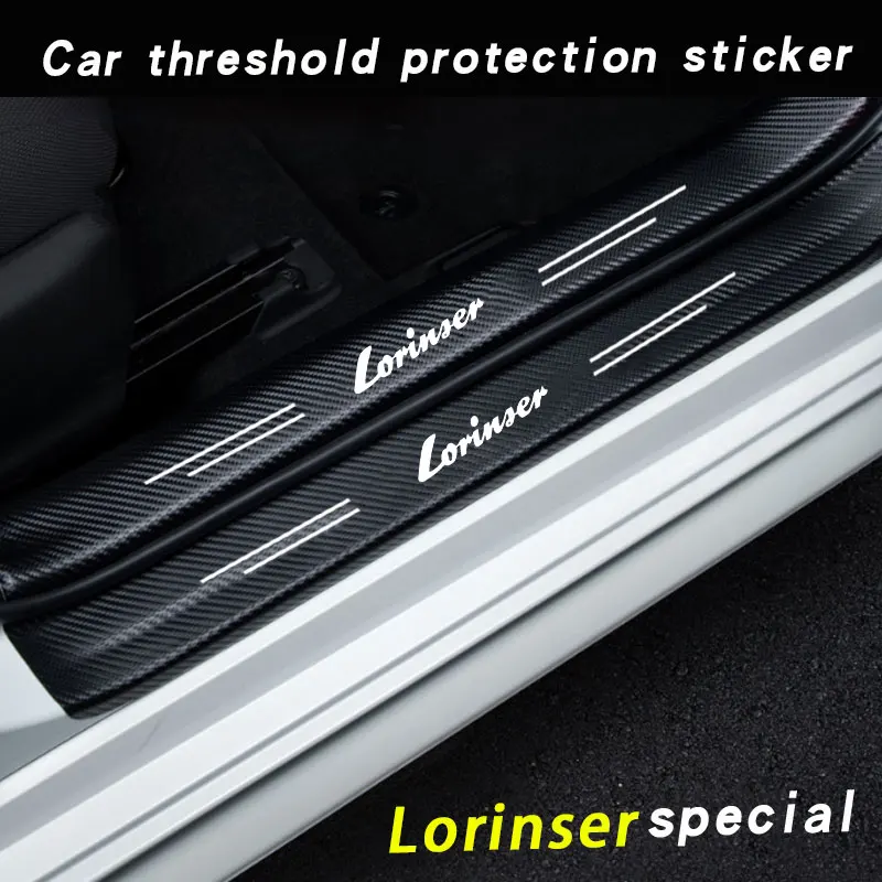 Carbon Fiber Car Sticker Protector Strip Auto Door Sill Welcome pedal Anti Scratch Waterproof for Lorinser Mercedes Benz LS560MX