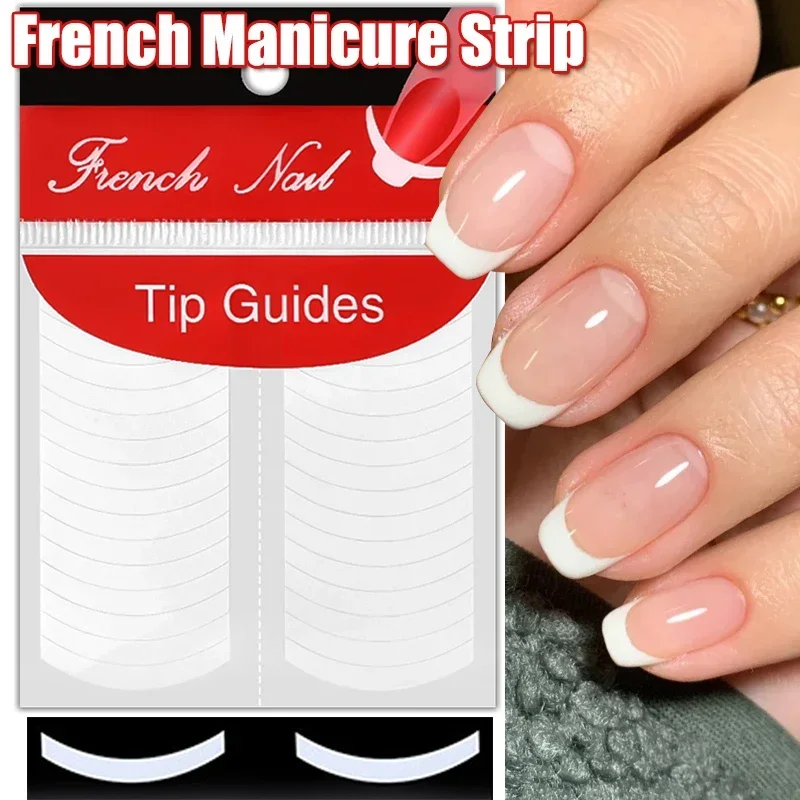 V-shaped White French Manicure Strip Wavy Line Nail Art Form Fringe Tip Guides Sticker DIY Nails Line Auxiliary Decoration Tools