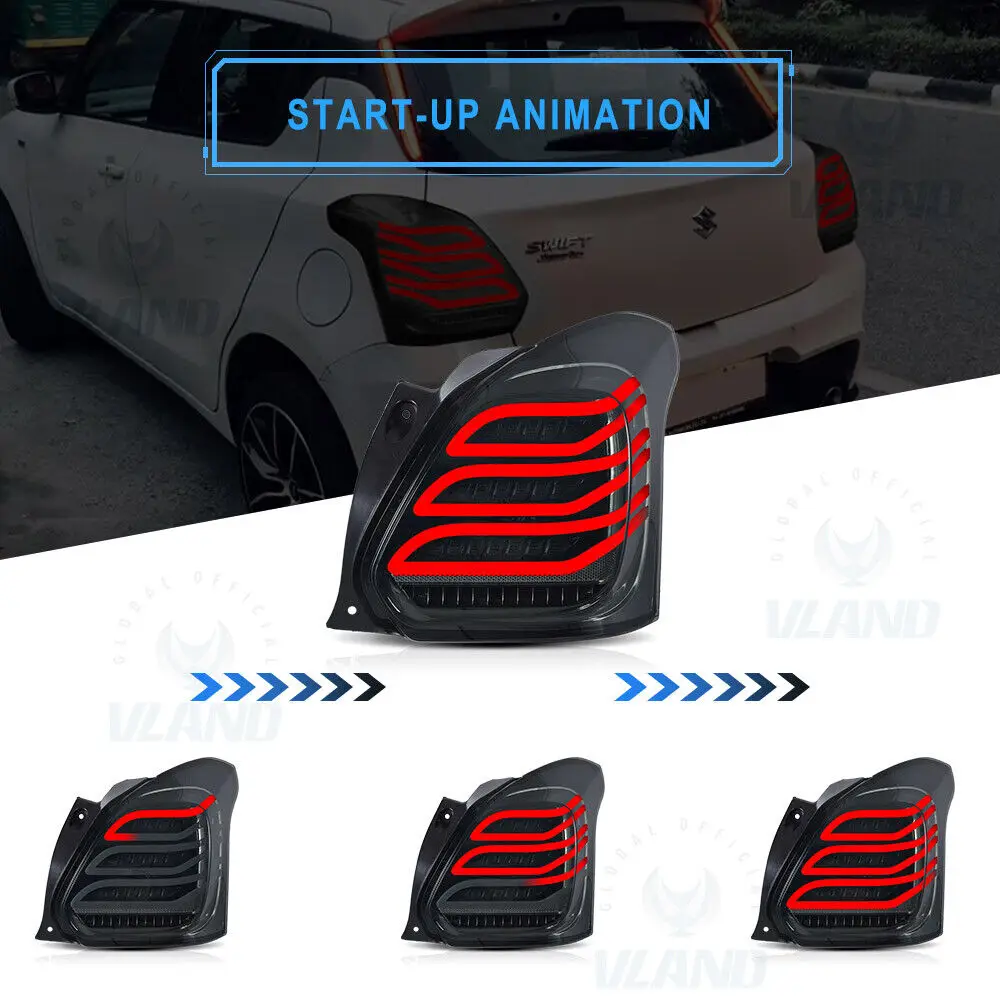 LED Tail Light for Suzuki Swift 3th 2017-2023 Start up Animation Sequential Turn  Assembly