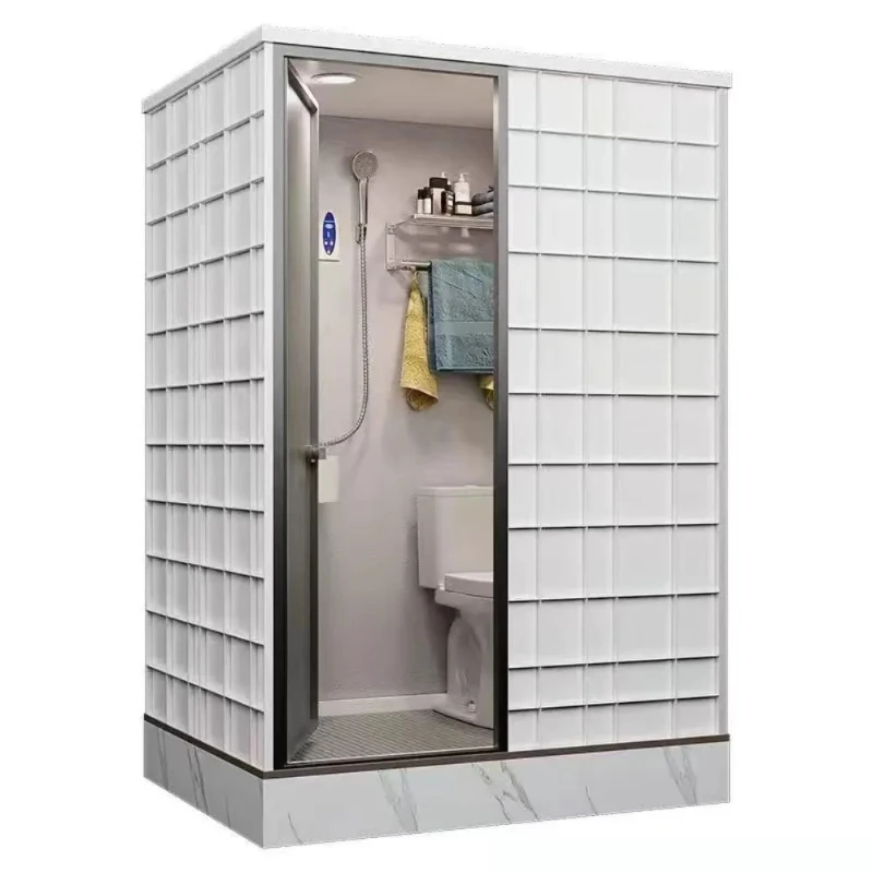 Modern fully enclosed integrated aluminum prefabricated bathroom unit for easy sliding toilet accessories shower room