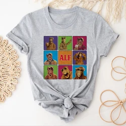 Alf Alien tshirt women women korean clothes Y2k streetwear top tees Grunge Comfortable Colorful korean clothes Breathable 2000s