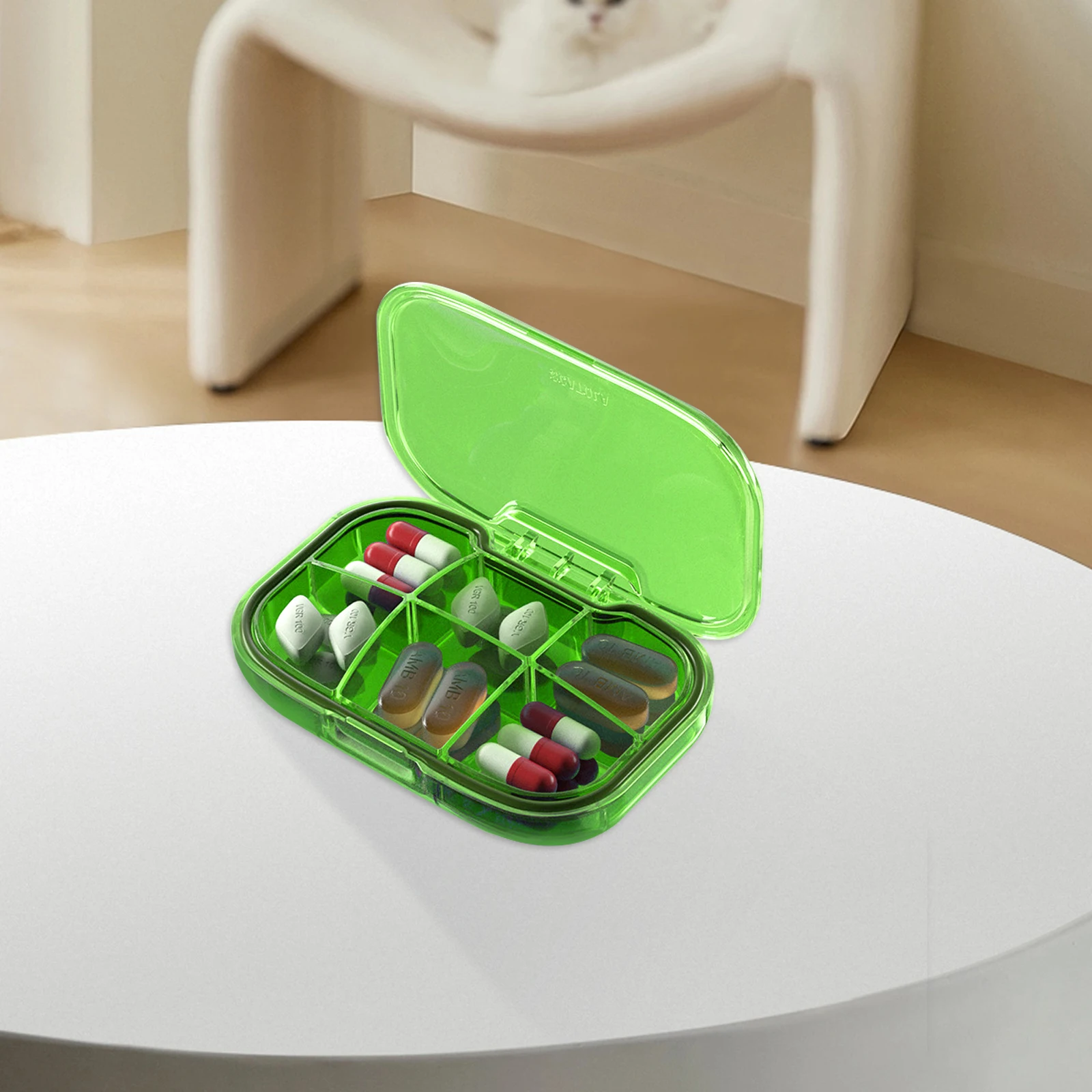 

6 Grid Sealed Medicine Storage Portable Travel Pill Household Dustproof Box For Tablets Dispenser Small Lightweight Silicone