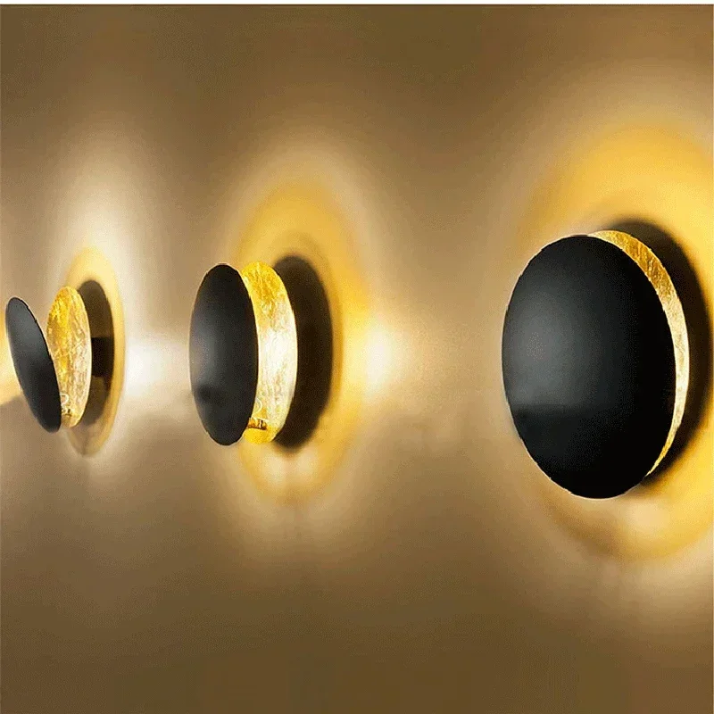 Bedroom LED Wall Light Total Solar Eclipse Design Rotating Corridor Light Bedside Staircase Home Decoration Lighting Fixtures