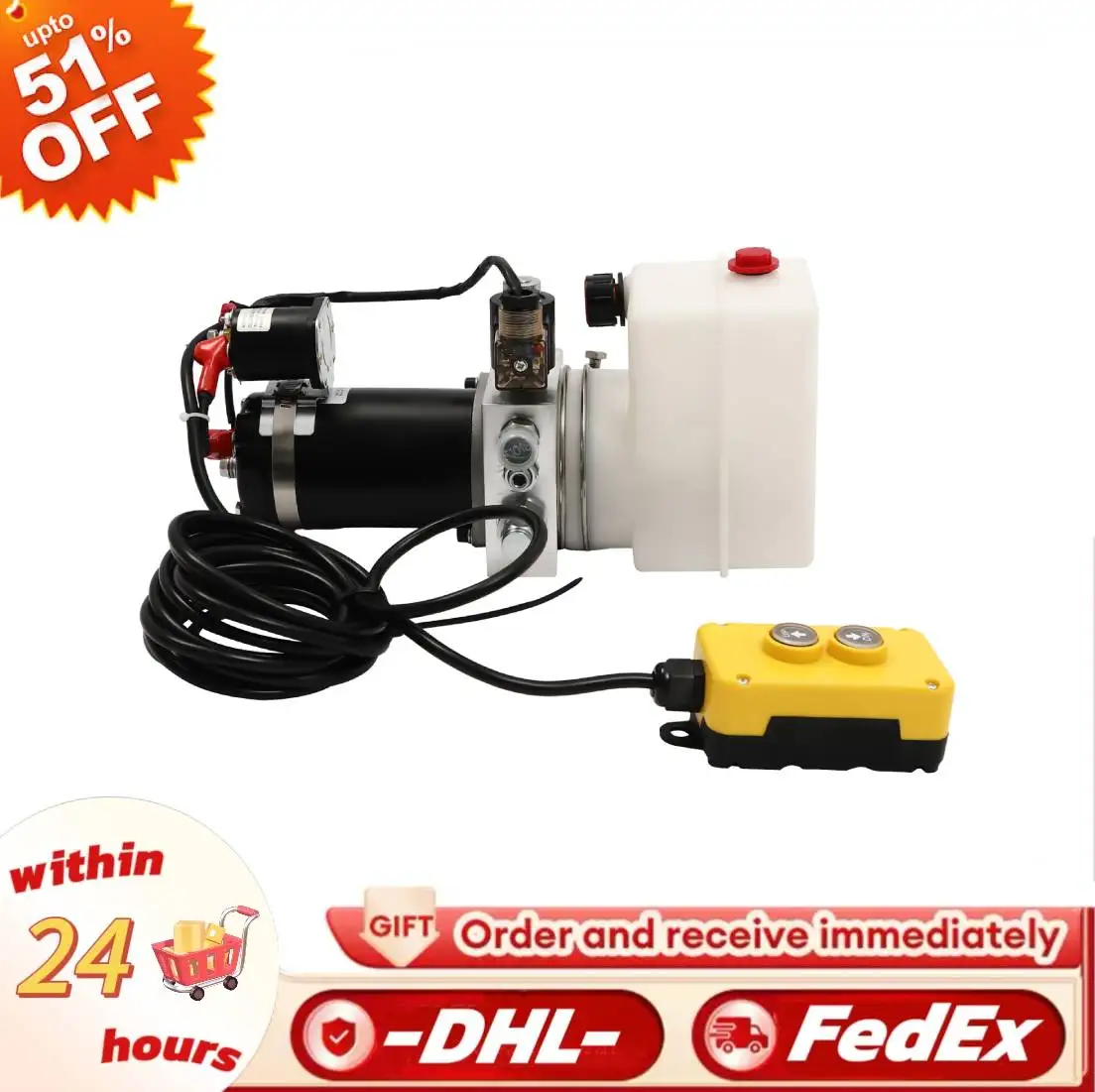 Pompa idraulica per rimorchio di scarico Unità di potenza idraulica Pompa per stazione idraulica 12V DC per piattaforme di sollevamento per auto a semplice effetto