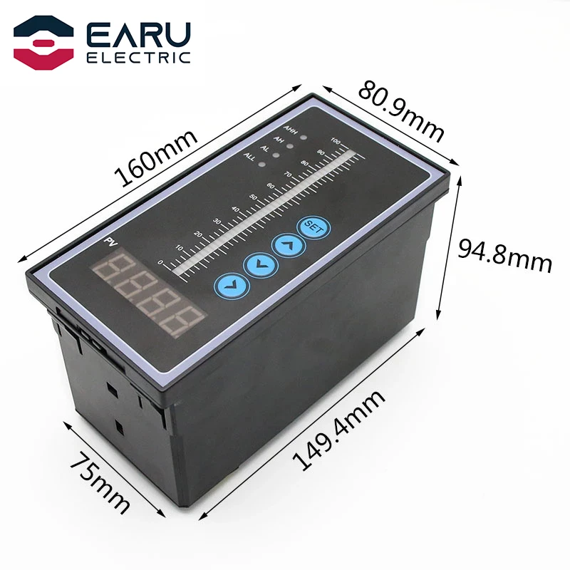 1set 4-20MA Output Integral Liquid Oil Water Level Sensor Probe Transmitter Detect with Smart Controller Float Switch Alarm Pump