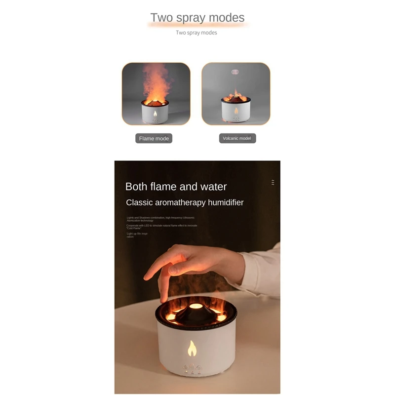 เครื่องพ่นเครื่องพ่นอโรมาน้ำมัน Essential เครื่องพ่นอโรมาสร้างความชื้นแบบเปลวเทียนอัตโนมัติสำหรับบ้านน้ำหอม360มล. ปลั๊กแบบยุโรป