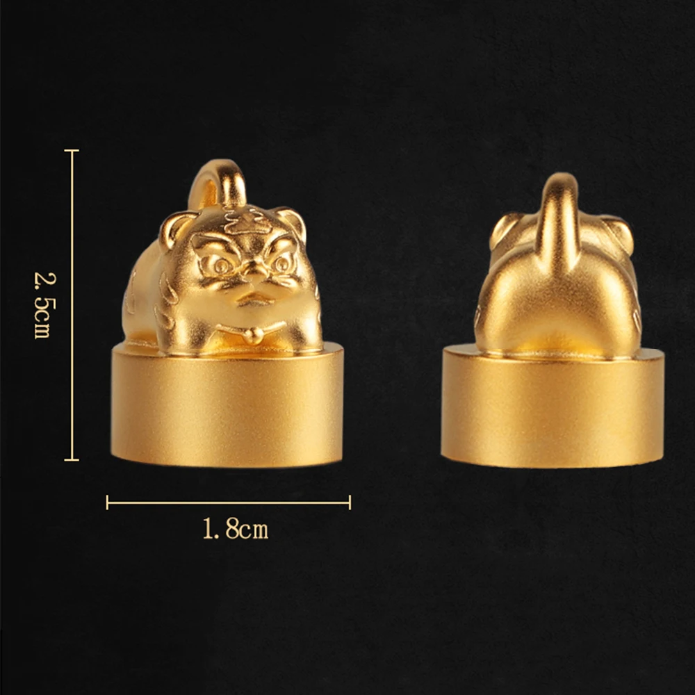 اسم مخصص Stamps Hanko الأختام اليابانية 1.8 سنتيمتر تقطيع معدني مستدير للخط الصيني زودياك ثلاثية الأبعاد لطيف النمر صديق هدية #6