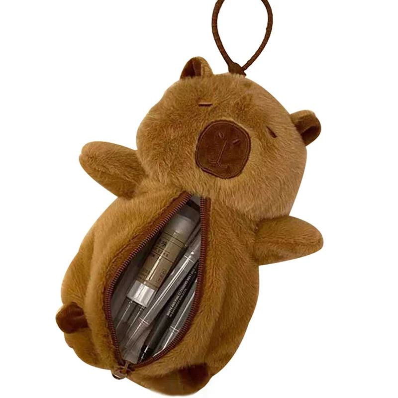 Creative Plush Capybara Large Capacity Pencil Case Multifunctional Stationery Storage Bag Pen Bag Gift