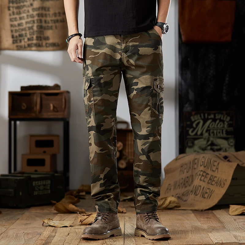 KSTUN Men Camouflage Cargo Pants Stretch Slim Straight Trainning Hunting Workwear Outdoor Hiking Pants Male Utility Pants