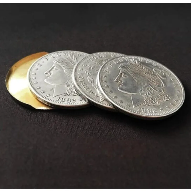 Morgan Illusion Coin 3 Fly Set – Magic Tricks Coin Appear Vanish Close up Fire Comedy Ring Props Magician Gimmick Magic