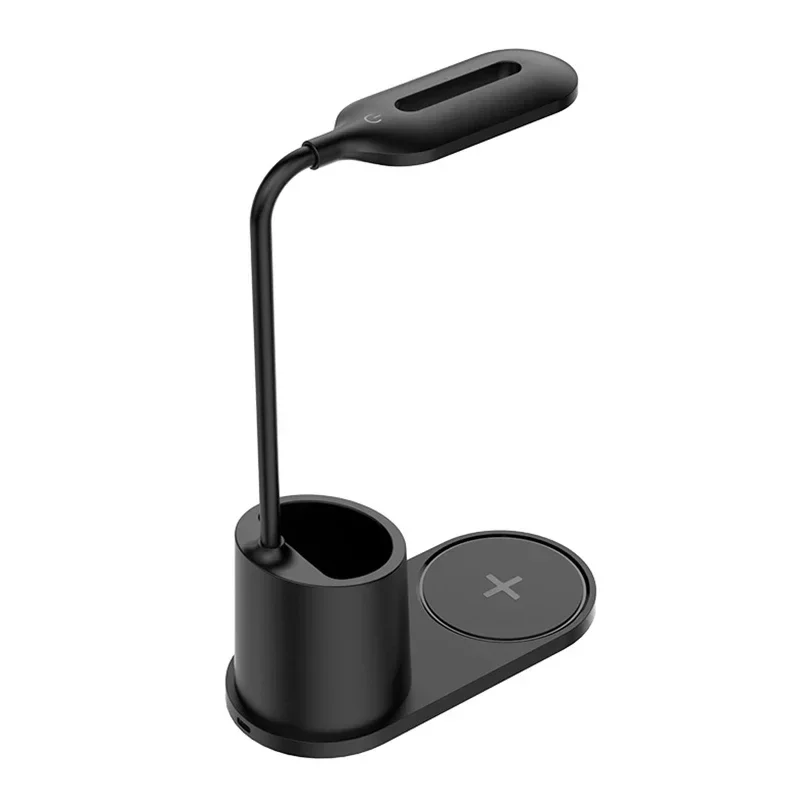 

Беспроводное зарядное устройство 10 Вт, светодиодная лампа для чтения, сенсорная обучающая светодиодная настольная лампа с ящиком для хранения ручек для мобильного телефона iPhone 14 13 12 Promax