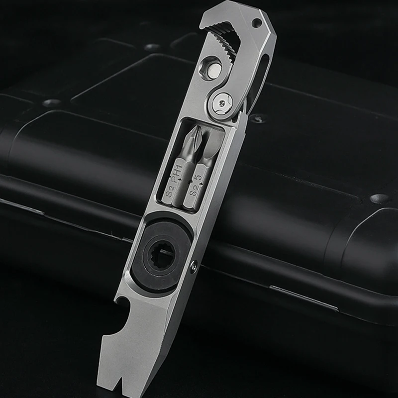 Titanium EDC Pry Bar,Multifunctional Tool,Wrench/Pry Bar/Screwdrivers/Nail Drivers/Bottle Openers & Other Functions