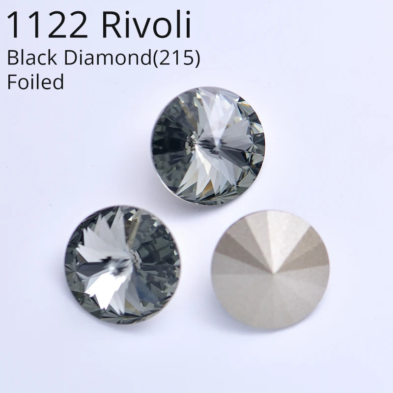 (1 Piece) Original from Austria 1122 Rivoli Round Stone (No Hole) Foiled Rhinestone for DIY Jewelry Making Nail Art Decoration