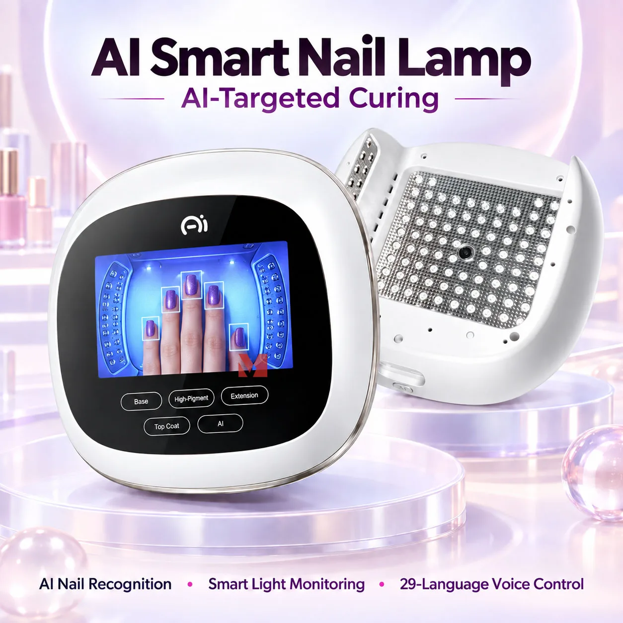NEW AI Smart Nail Lamp 136 LEDs UV Nail Dryer Home Use Nail Curing Lamp Fast Curing Nail Lamp for Salon Manicure