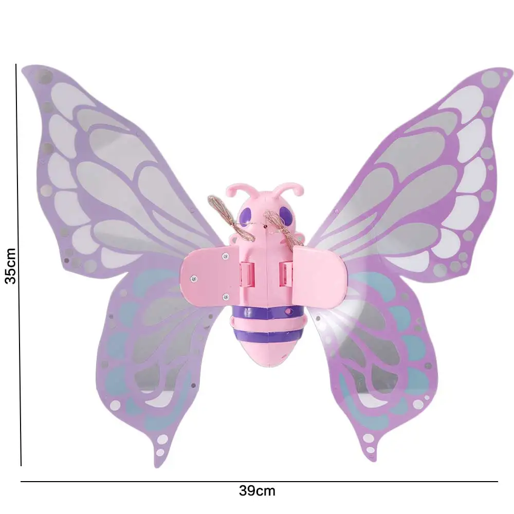 With Lights Moving Fairy Butterfly Wings Adjustable Strap DIY Assembly Electric Butterfly Wings Glowing Music Fairy Flying