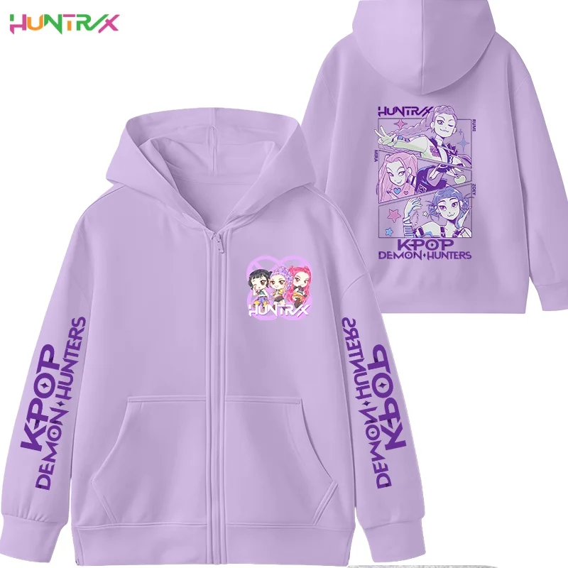

2026 Funny Zip Up Sweatshirts Kpop Demon Hunters Hoodie Children Clothes Kid Girl Boy Sweatshirt Zipper Hoody Baby Casual Top