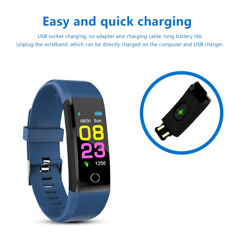 115Plus Smart Watch 2023 Bluetooth Bracelet Heart Rate Blood Pressure Smart Band Fitness Tracker Wristband for fitbits Watches