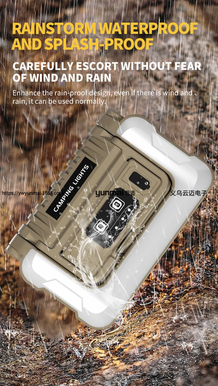 New Multi-light Source Camping Lamp 180° Folding Multi-functional Camping Lighting Large Capacity Work Lamp Portable Lighting