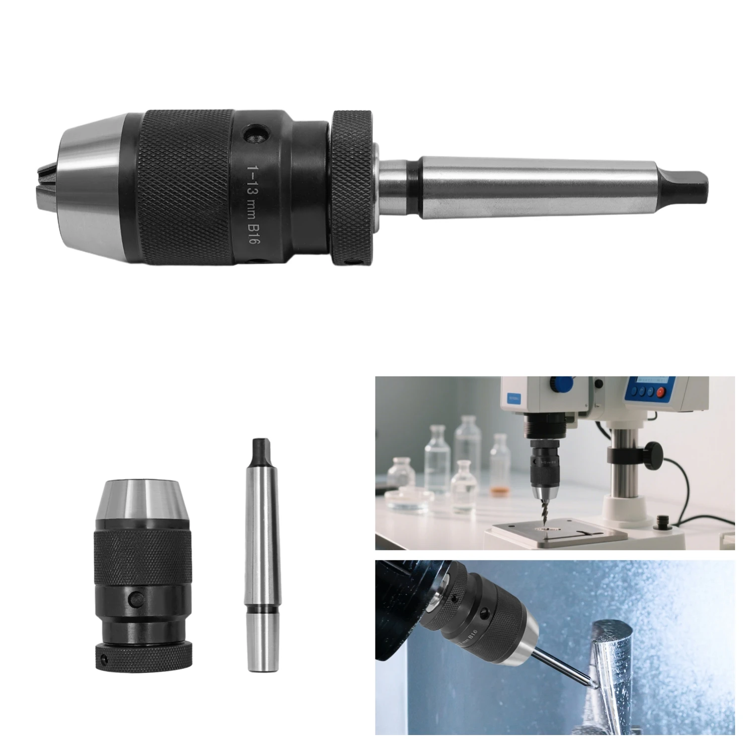 MT2-B16 Selbstspannendes Bohrfutter, robustes Bohrfutter, Spannzangenfutter, 1–13 mm für Bohrmaschine