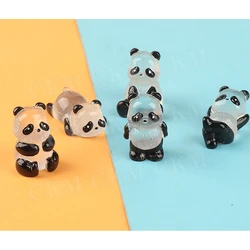 Świecące Mini Figurki Panda Miniaturowa Panda Mikro Ozdoba Krajobrazowa Świecące W Ciemności Miniaturowy Kwiat Doniczkowy Wystrój