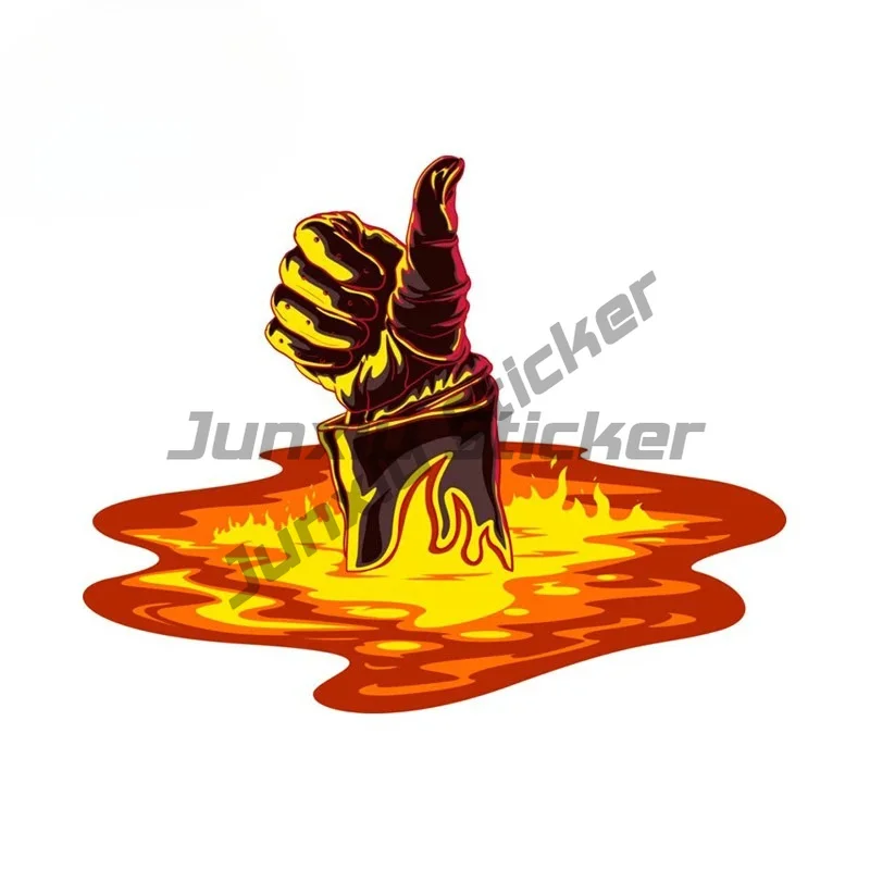 

For Hand on Fire Car Sticker Waterproof Motorcycle Decal Vinyl Car Accessories Creative RV Decoration