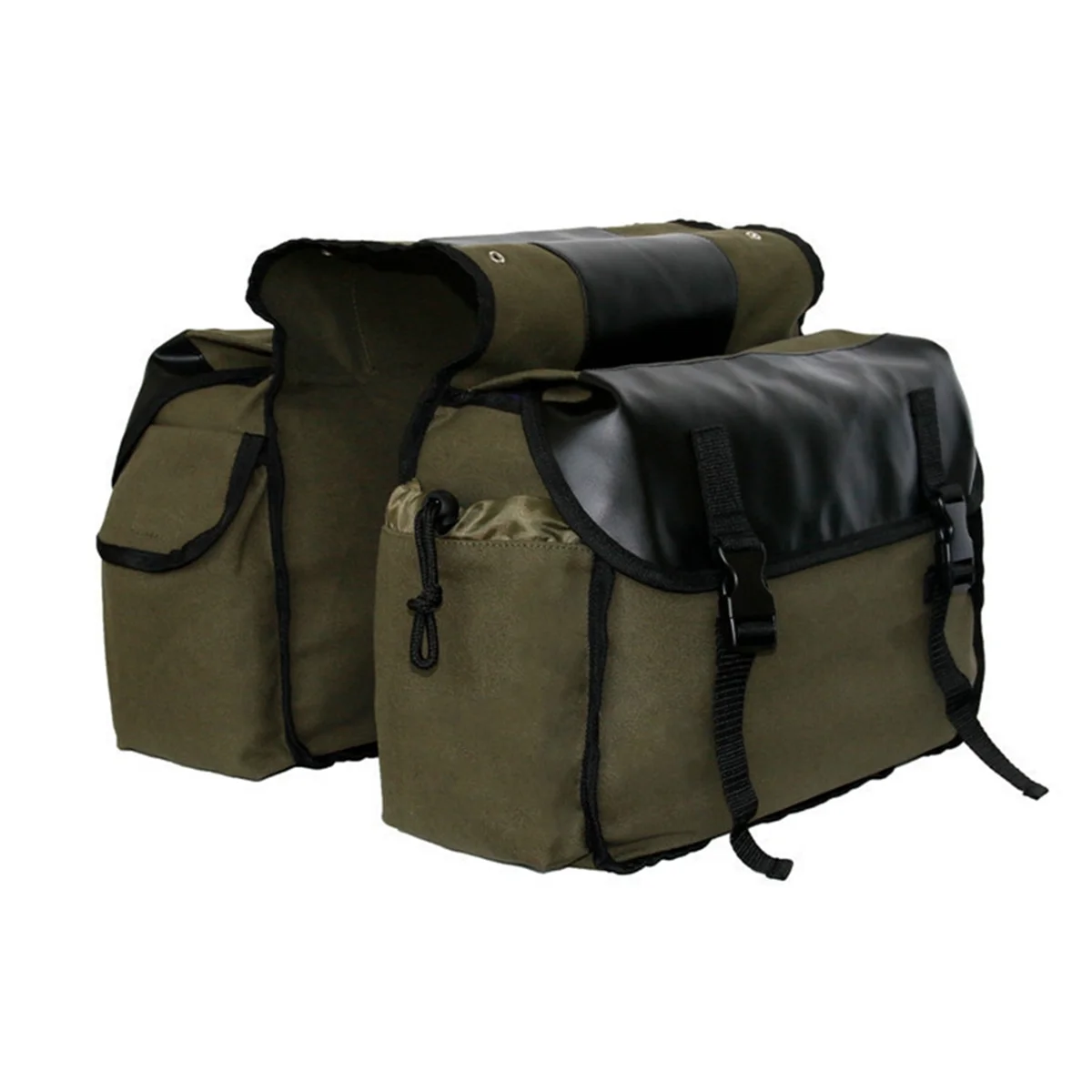 Motorcycle Bicycle Large Capacity Saddle Bag Cycling Canvas Waterproof Saddle Box Side Tool Bag Rear Seat Bag Army