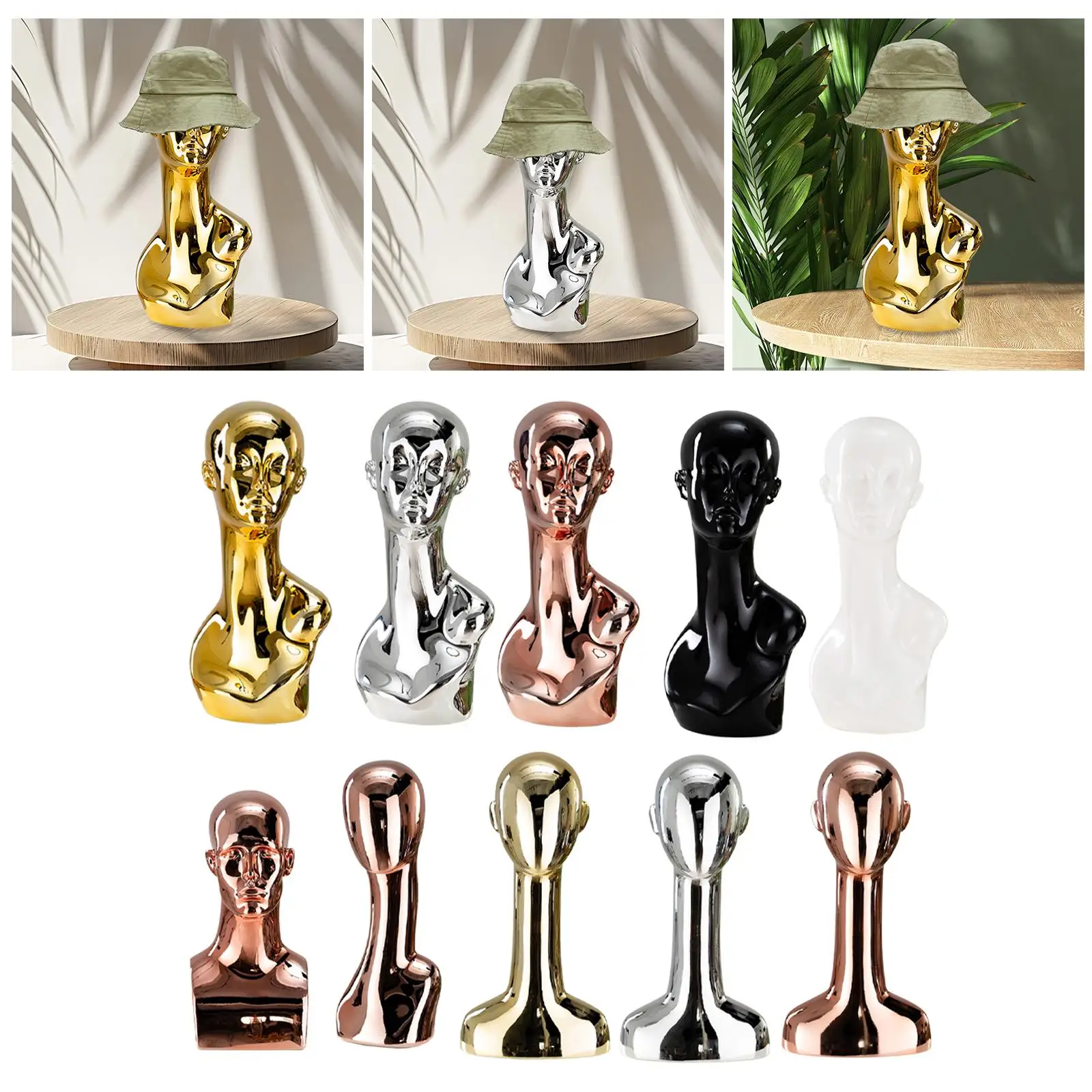

Mannequin Head Wig Stand Multipurpose Hat Rack for Jewelry Headdress Styling
