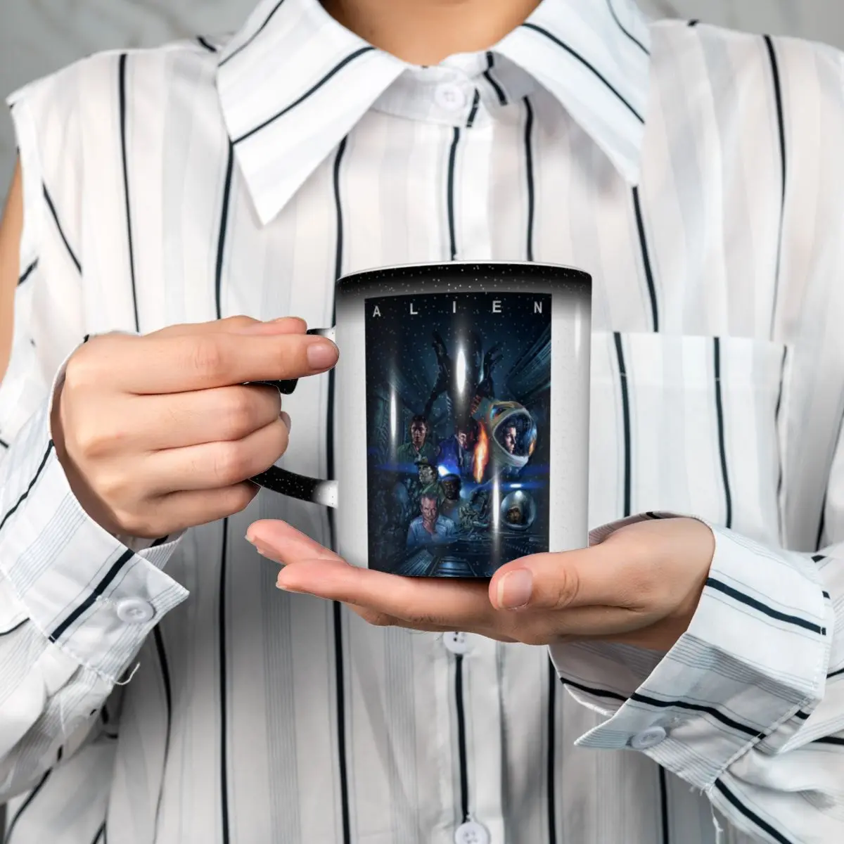 Movie Alien Mug Funny Ceramic Coffee Cups Tea Mugs Milk Cup Drinkware Gift for Woman Man