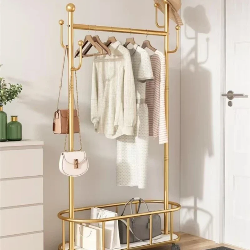 Mobile Clothes Hanger, Floor Bedroom Simple Clothes Hanger, Hanging Clothes Rack, Household Coat Hanger