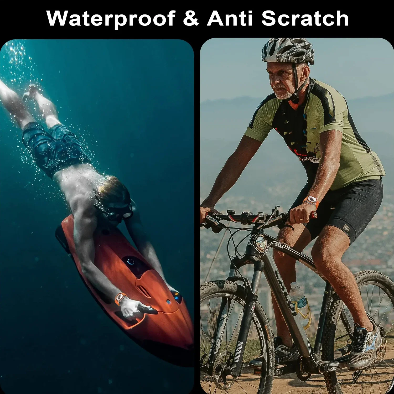 Titanium Legering Frame Gehard Glas Beschermfolie Voor Apple Horloge Ultra Ultra3 Ultra2 49mm Screen Protector Anti-kras films