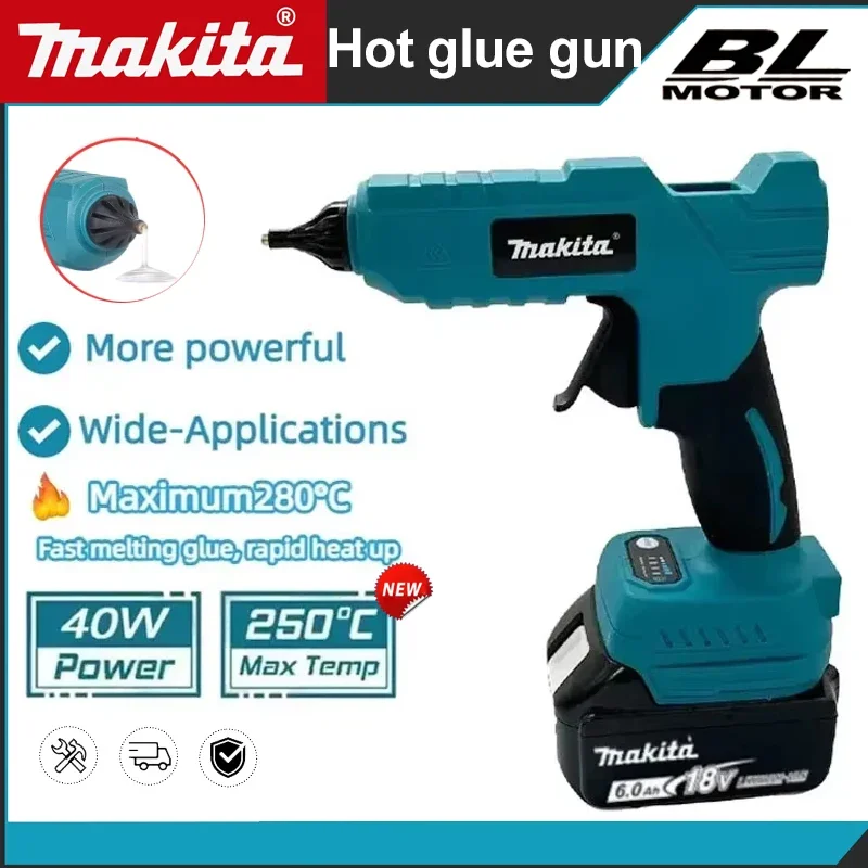 Makita Cordless Electric Hot Melt Glue Gun 18V Battery Powered Hot Air Welding Gun for Home Crafts DIY
