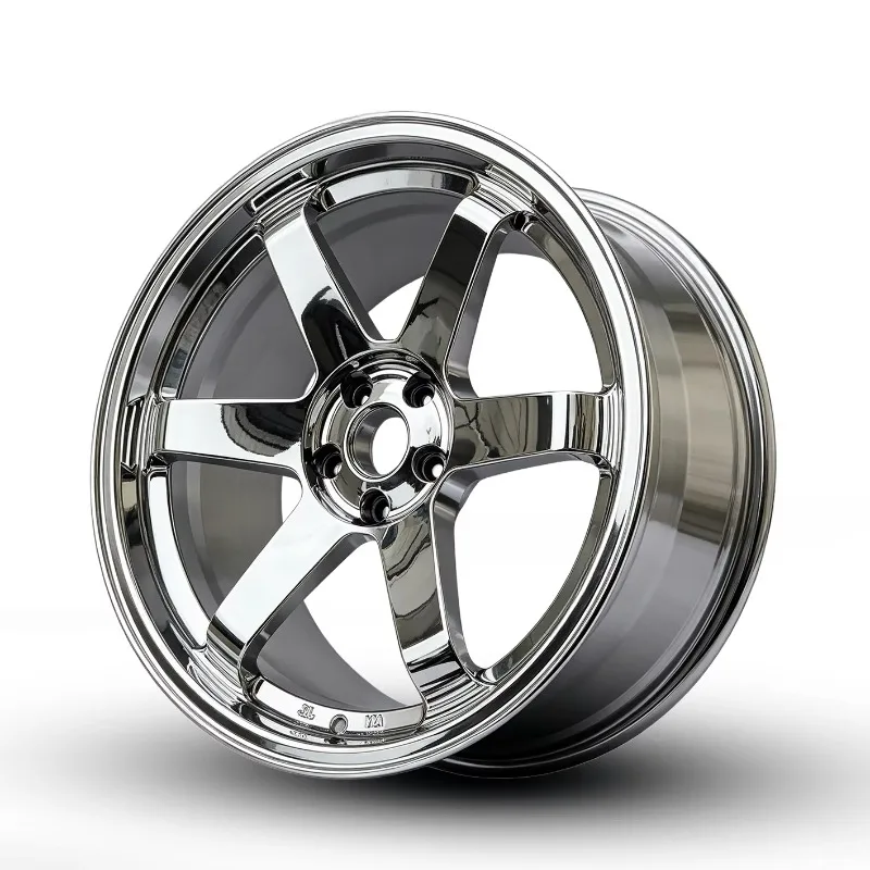 Full Chrome Plated 5 Spoke Forged Wheel 17 18 19Inch Deep Lip Rim 5x114.3 Te37 Hub for  Compact Daily Street Tuning Build
