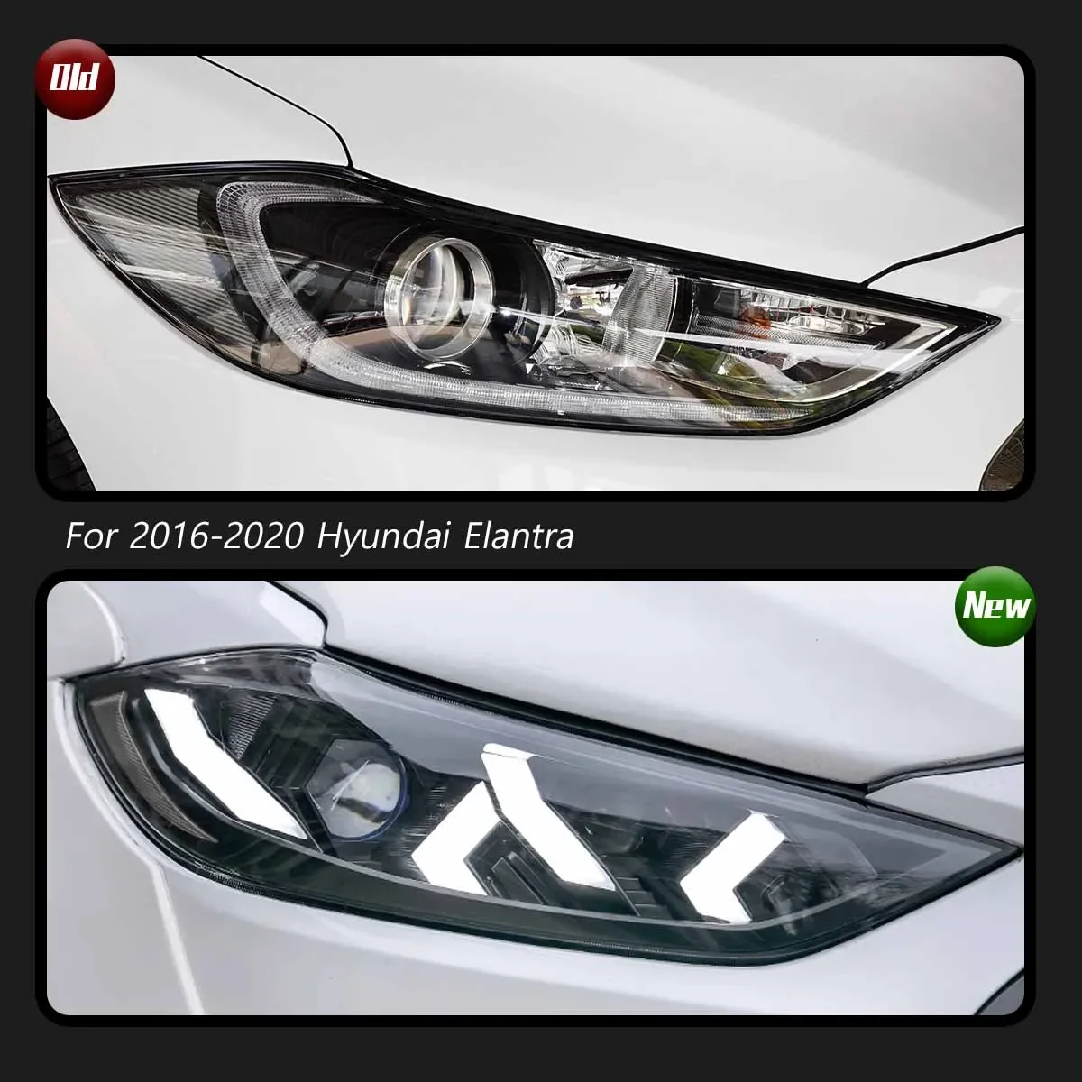 

Car Light LED Head Lamps For Hyundai Elantra 2016-2020 Headlights Assembly Demon Eyes Sequential Turn Signal