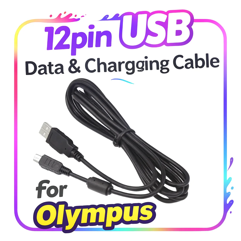 12-Pin USB Data Charging Cable, Replacement for Olympus E330/E-410/E-510/SZ-10/SZ-20/SZ-30/U410, CB-US.
