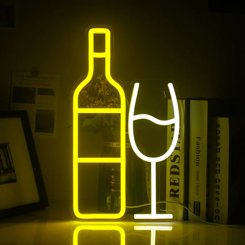 Beer Bottle Neon Sign Dimmable Bar Wall Decoration USB Powered Palm Room Decoration For Home Game Man Cave Garage Club Logo