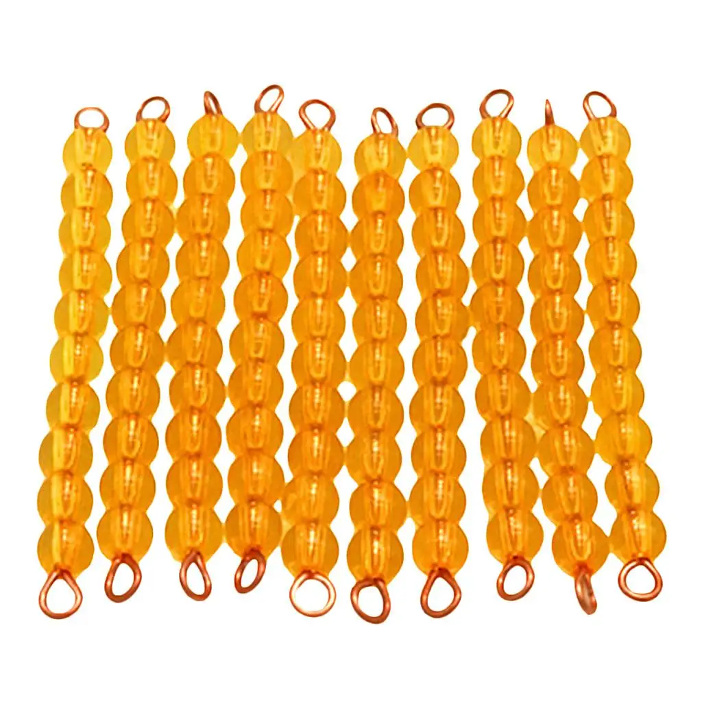 1 Montessori-wiskundematerialen Bead Bars voor tien bord met doos voor vroeg voorschools leerspeelgoed