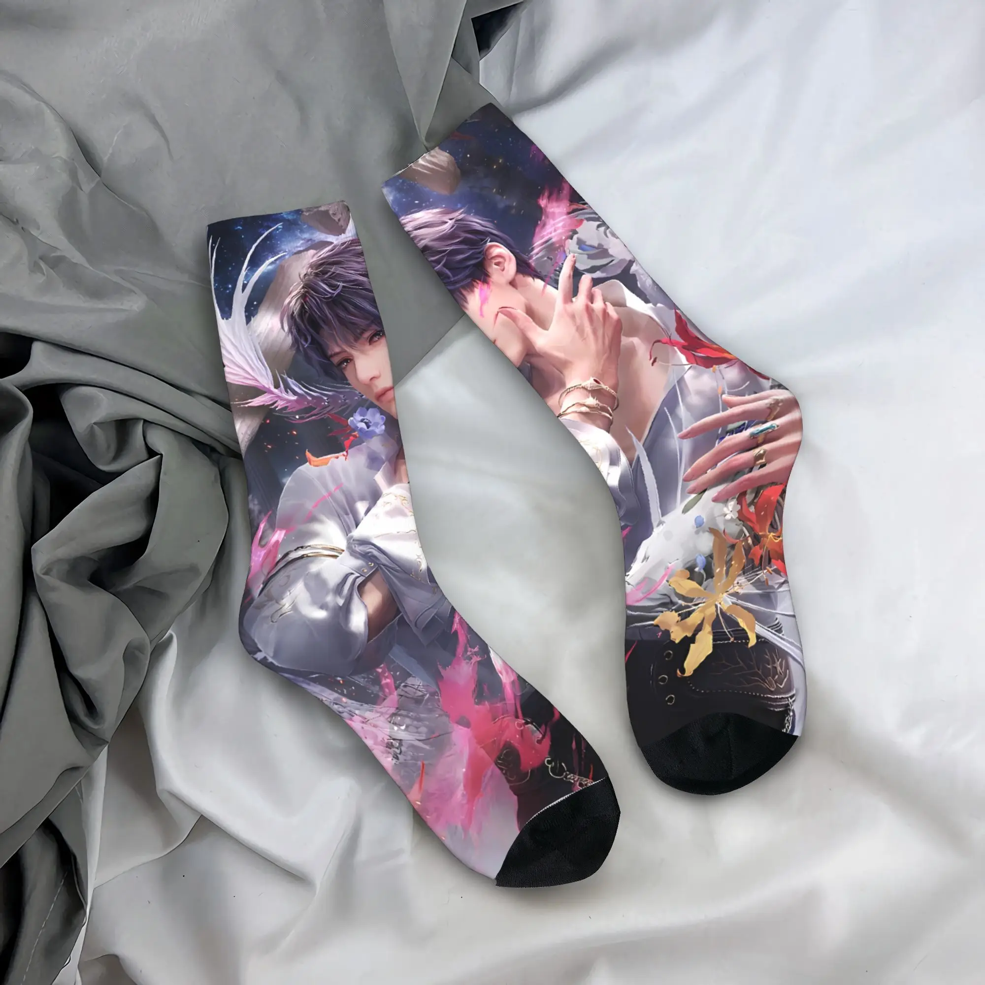 

Love And Deepspaces Socks Elegant Stockings Couple Comfortable Outdoor Socks Winter Graphic Non-Slip Socks