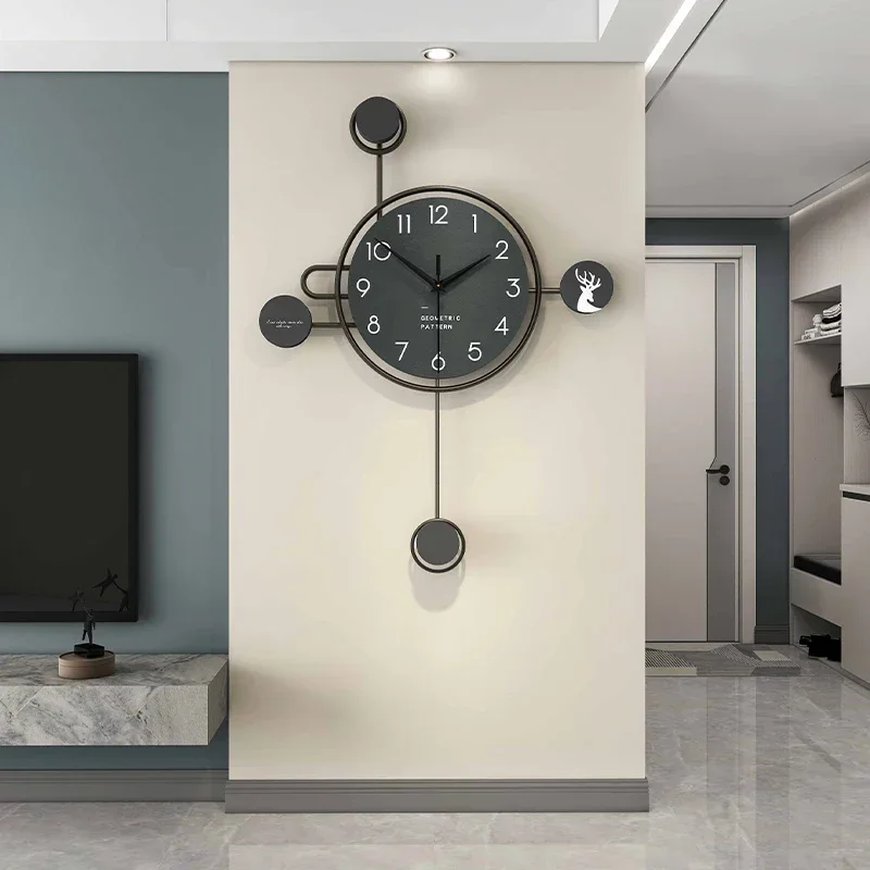 Nordic Round Wall Clock Minimalist Silent Metal Frame Scandinavian Design for Living Room Office Bedroom Modern Home Decor