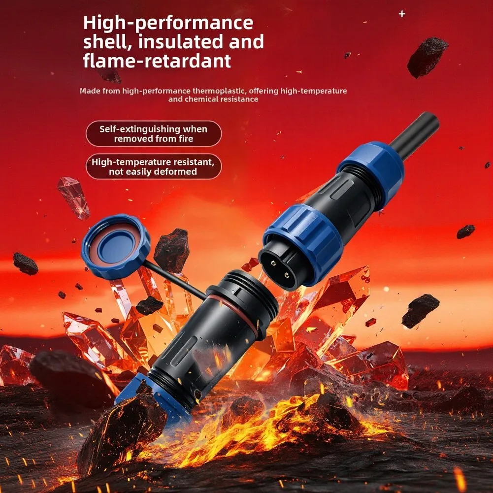 LD20 IP68 Waterproof Connector Quick Male Female Socket 2-5 Core 25A Aviation Plug= For Solar Panel Outdoor Wiring System
