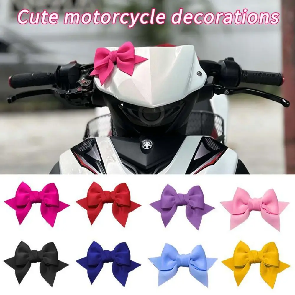 Fabric Scooter Bow Decoration Lightweight Multicolor Electric Bike Tail Decor Self Adhesive Motorcycle Helmet Bow