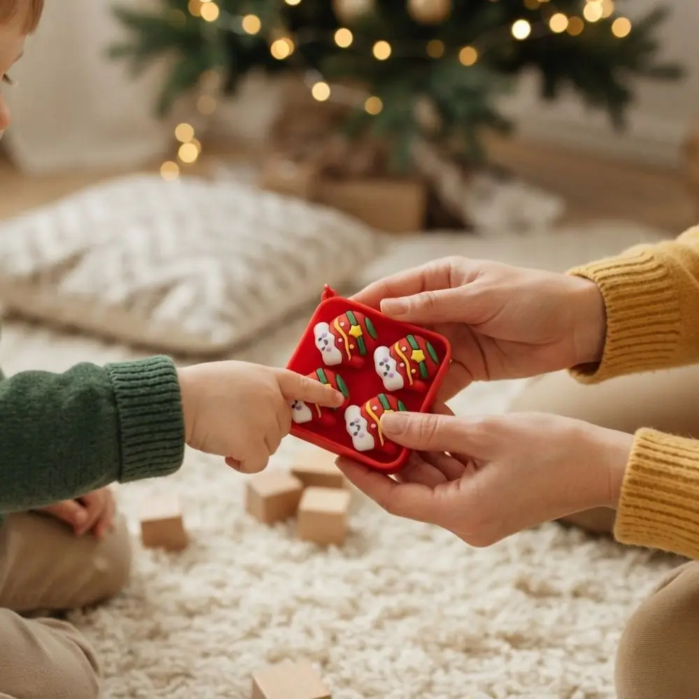 4-Tasten-Weihnachts-Tastatur-Schlüsselanhänger, tragbar, leicht, Mini-Tastatur-Anhänger, Weihnachtsmuster, dekorativ – Detail 9