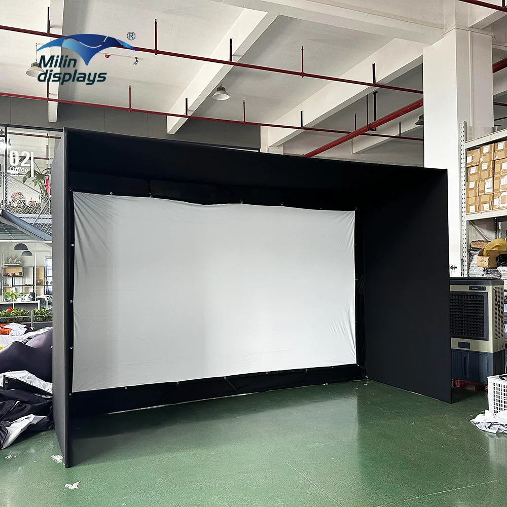 

Easy Set Up Portable Complete Set Frame Simulator Durable For Golf Training HD Impact Screen Kit Golf Simulator Enclosure Tent