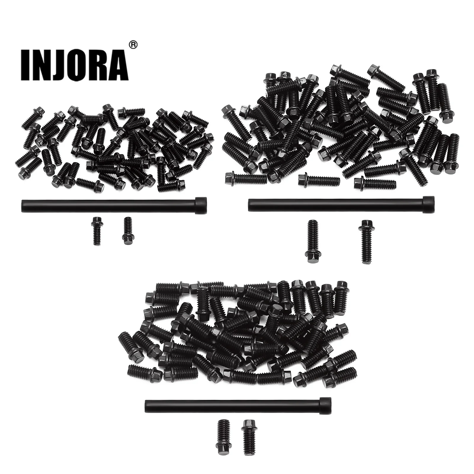 INJORA M2 M2.5 M3 Steel Scale Beadlock Ring Screws 1.9 2.2 Wheel Rims for 1/10 RC Crawler Car TRX4 Axial SCX10 AXI03007 VS4-10