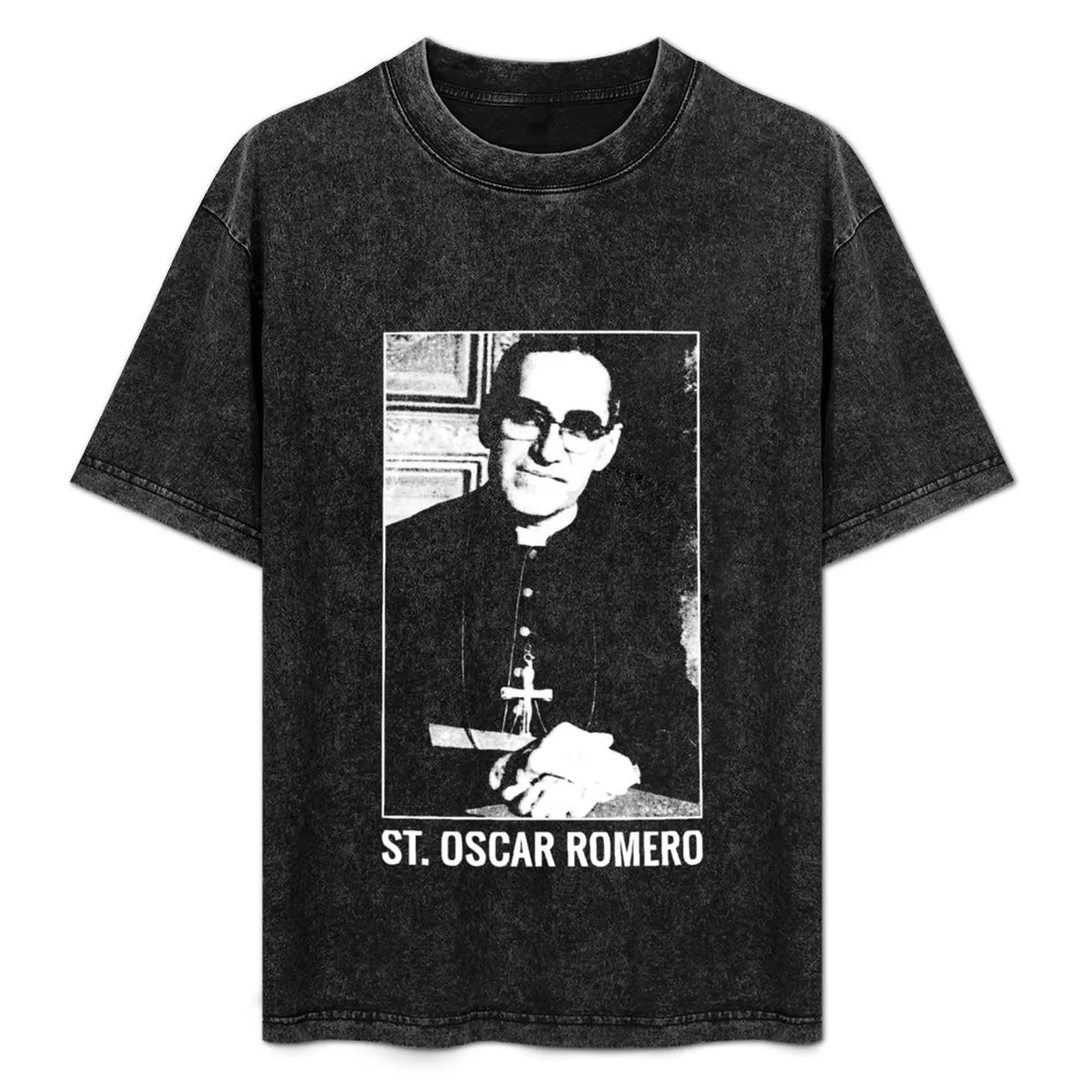 

St Oscar Romero Saint Archbishop Catholic Christian T-Shirt plain funny shirt cotton t shirts for men cotton