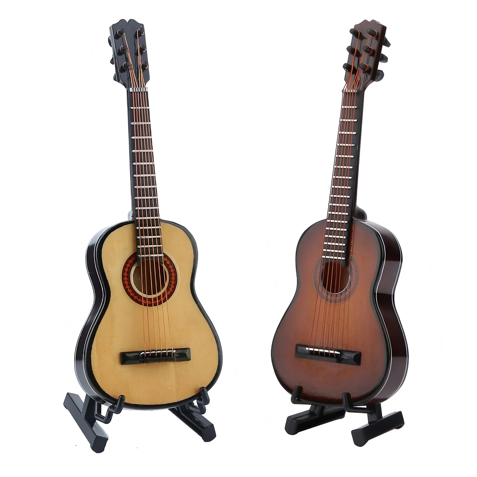 15 سنتيمتر نموذج الغيتار الصغير 6 سلسلة نموذج الغيتار الخشبي مع حامل المنزل مكتب سطح المكتب ديكور الموسيقى زخرفة لهواة الجمع