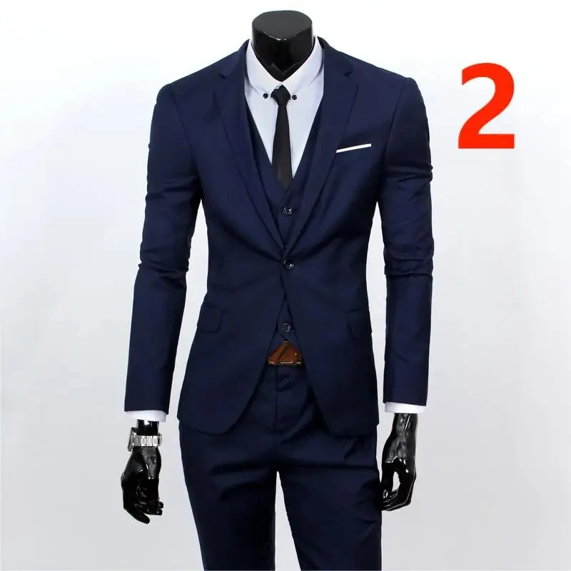 

JHCY103 suit men's autumn slim-fitting three-piece suit groom wedding suit wedding groomsmen suit men's