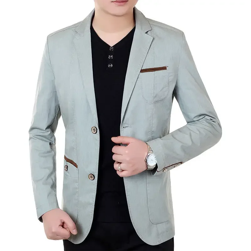 LIBIELIY 2025 New Men Suit Jacket Thin Blazers Spring Autumn Solid Business Casual Suit Jacket Men Clothing Blazer Hombre Coats